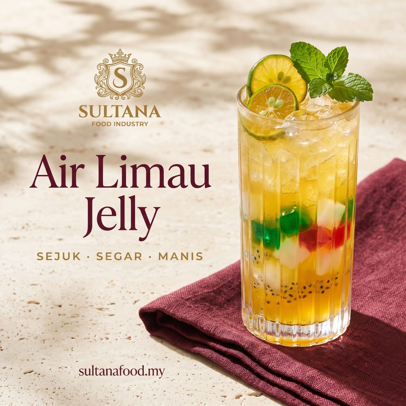 Poster: Air Limau Jelly, sejuk, segar, manis